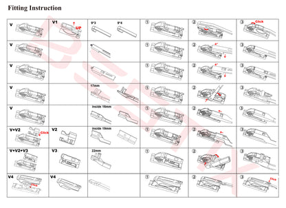 8 in One multi function flat windshield wiper blade competitive type BS832